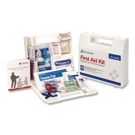 First Aid Only Office First Aid Kit for 25 People, 106 Pieces, Plastic Case with Dividers 223-U/FAO