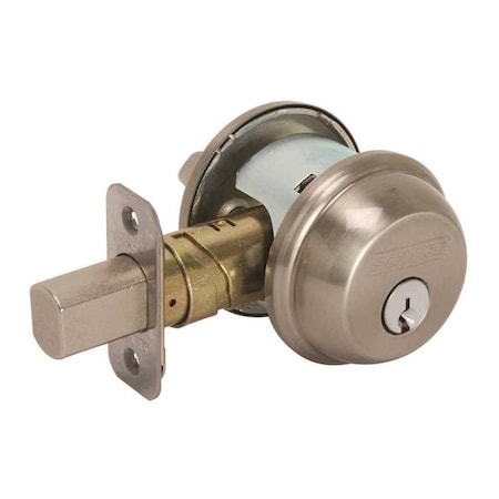 Schlage Single Cylinder Satin Nickel Deadbolt B360 619