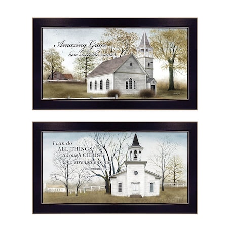 Homeroots Set Of Two Amazing Grace 1 Black Framed Print Wall Art, 2PK 405828