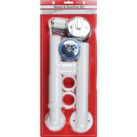 Westlake Pipe & Fittings PVC Trip Lever Bath Drain with Chrome Plated Trim 3/1/4957