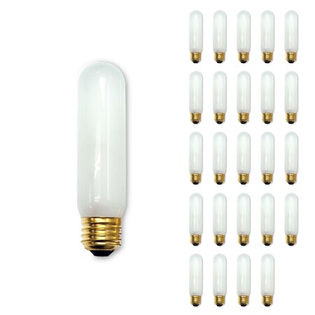 Bulbrite Incandescent T10 Medium Screw Base E26 Light Bulb, 40 Watt, Frost, 25PK 861035