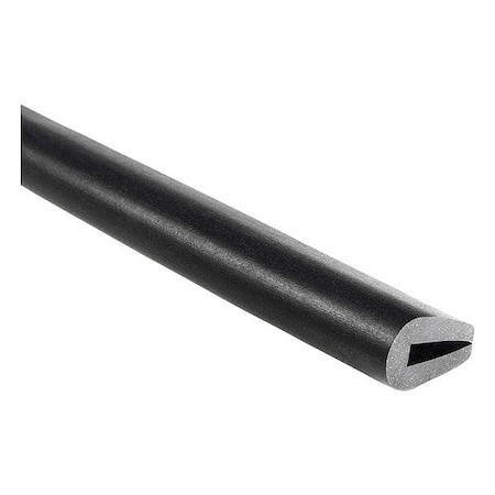 Trim-Lok Rubber Edge Trim, 10ft L, Black, 3/8 in W X1012-10
