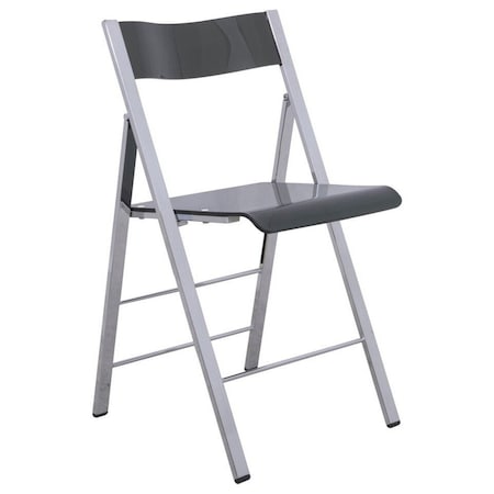 Leisuremod Menno Modern Acrylic Folding Chair, Transparent Black MF15TBL