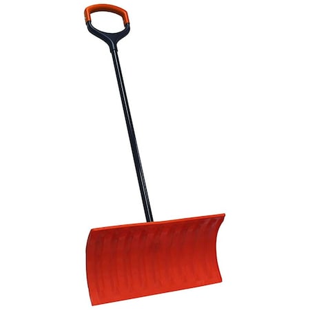 21 in. Poly Pusher Snow Shovel Wooden Handle - Orange -  BIGFOOT, 1201-1