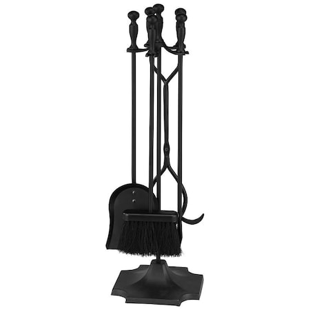Simple Spaces Simple Spaces T51030BK-C3L Fireplace Tool Set, Black, 5-Piece T51030BK-C3L