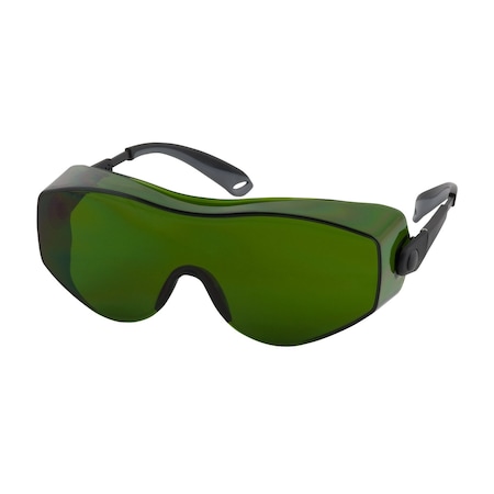 Bouton Optical OTG Rimless Safety Glasses w/Black/Gray Temple, IR Filter Shade 3.0 Lens and Anti-Scratch Coating 250-98-0013