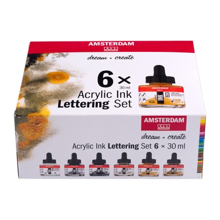 Amsterdam Acrylic Ink Lettering Set, 6 x 30mL 17209103