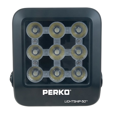 Perko Lightship 50 LED High Performance Spotlight, 12/24V, Black 1643050S0B