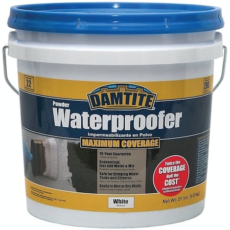 Damtite DAMTITE 01211 Powder Waterproofer, Powder, White, 21 lb Pail 1211