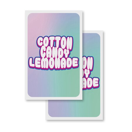 Signmission Cotton Candy Lemonade, Vinyl Decals Only 24 Inch x 36 Inch, Vinyl Decal, 2PK DSB-2436-2PACK-30365