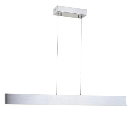 Jonathan Y Draper 40" Dimmable Adjustable Integrated LED Metal Linear Pendant, Brushed Aluminum JYL7019B