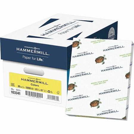 Hammermill Paper for Copy 85x11 Laser, Inkjet Colored Paper Canary Recycled 30, Yellow, 500PK HAM103341