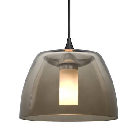 Besa Lighting Besa Spur Pendant, Smoke, Black Finish, 1x 3W LED 1XT-SPURSM-LED-BK