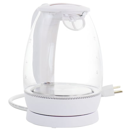 Better Chef 1.7 Liter Glass 360 Degree Cordless LED Electric Kettle in White IM-175W