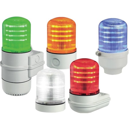 Federal Signal Warning Light, Red, LED, 12 to 24V AC/DC, 120 to 240V AC, 85, 120 FPM, 3 29/32 in Dia. SLM100R
