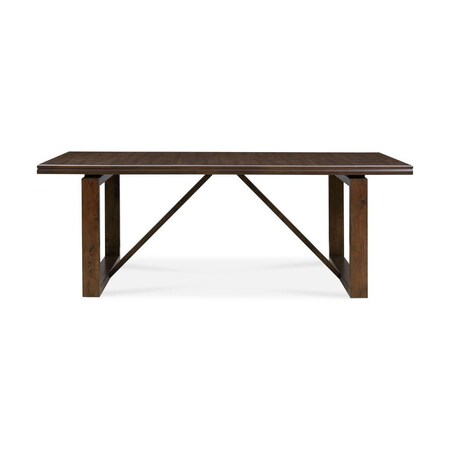 Homeroots 84" Dark Brown Wood Sled Base Dining Table 544749