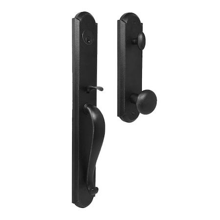 Weslock Wiltshire Single Cylinder Handleset with Wexford Knob Black Finish 07680-2F2SL2D