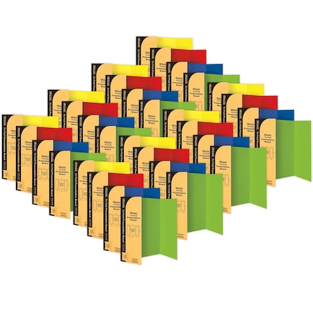 Bazic Products Tri-Fold Corrugated Presentation Board, 36in. x 48in., Assorted Colors, 24PK 5035