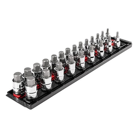 Tekton Socket Set, Steel, 19 3/4 in L SHB92202