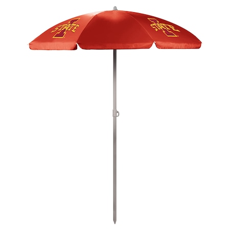 Picnic Time Family Of Brands NCAA Iowa State Cyclones Outdoor Canopy Sunshade Beach Umbrella 5.5' - Red 822-00-100-234-0