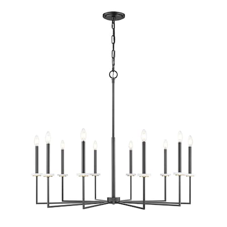 Z-Lite Gaultier Matte Black+Modern Gold 10 Light Chandelier 6100-10MB