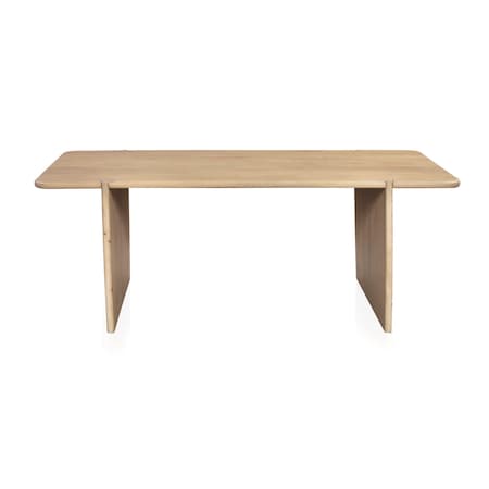 Homeroots 80" Natural Wood Double Pedestal Base Dining Table 654554