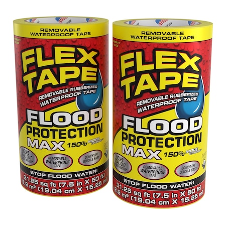 Flex Seal Flex Tape Flood Protection MAX 7.5 in. x 50 ft., 2PK RTSYELR0850