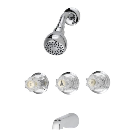 Boston Harbor Tub/Shower, Fixed Mount Showerhead, 1.75 gpm Showerhead, 1 Spray Settings, 3-Handle GU-F3010506CP