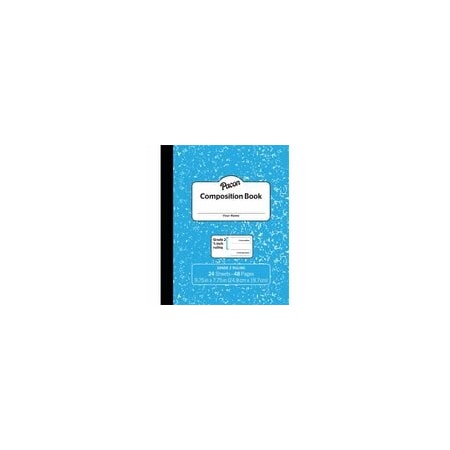 Pacon Composition Book - 24 Sheets - 48 Pages - 9.8in Width x 7.5in Depth - Blue Marble Cover - Durable PMMK37138