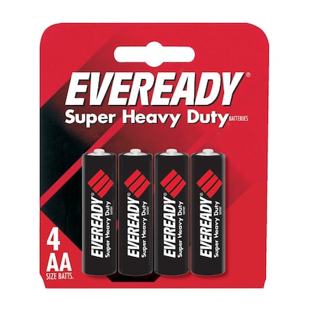 Eveready Super Heavy Duty AA Carbon Zinc Battery, 4PK 1215SW-4