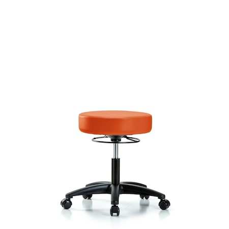 Blue Ridge Ergonomics Desk Stool, Vinyl, Casters, Orange BR-VDHSO-RG-RC-8613