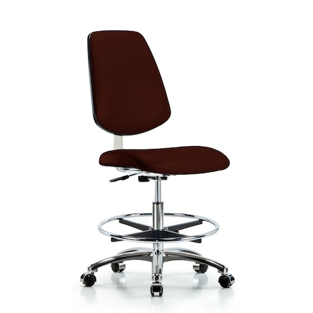 Blue Ridge Ergonomics Clean Room Chair 22" to 29" Height, Vinyl, Burgundy BR-CLR-VMBCH-MB-CR-CF-CC-8569