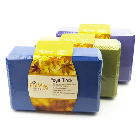 Ecowise 3 x 6 x 9 in. Yoga Block, Blue Dahlia EC12878