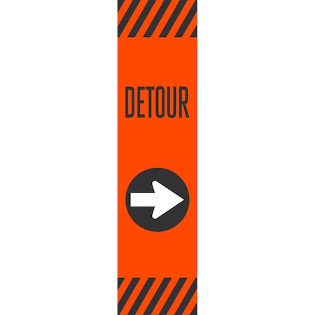 Lyle Detour w/right arrow, 7.5x29.5, High Intensity Prismatic, Orange G-16970-HD_7.5x29.5