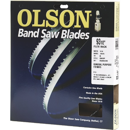 Olson 93-1/2'' x 3/16'' 10 TPI Regular Flex Back Band Saw Blade FB10093DB