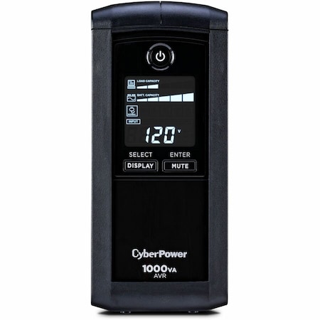 Cyberpower UPS System, Line Interactive, Out: 120 V AC In: 120 V AC CP1000AVRLCD