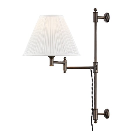Hudson Valley Lighting Mark D. Sikes X Classic No.1 1 Light Plug-In Sconce 10 In. Distressed Bronze MDS104-DB