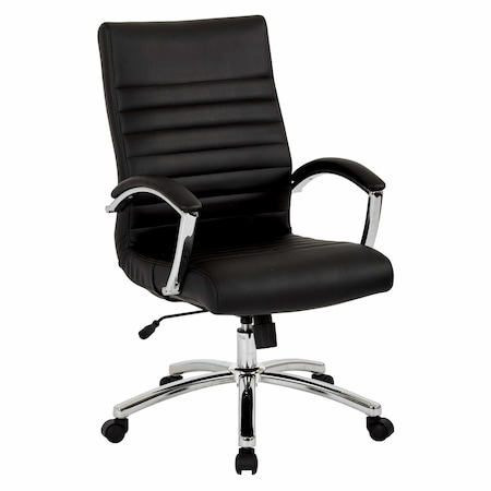 Office Star Products FL Series Executive Mid-Back Chair, Black FL92017C-u6