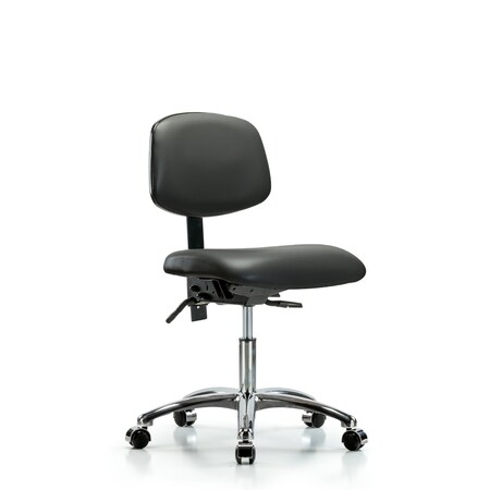 Blue Ridge Ergonomics Vinyl Chair Chrome, Desk, Tilt, Casters, Carbon BR-VDHCH-CR-T1-A0-CC-8823