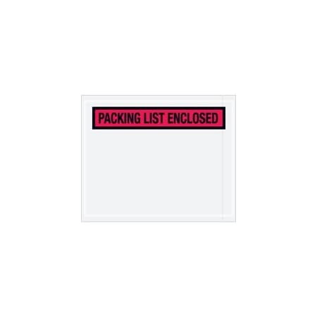 Bubblefast 4 1/2 x 5 1/2'' Red Panel Face ''Packing List Enclosed'' Envelopes, 1000PK BFPL453