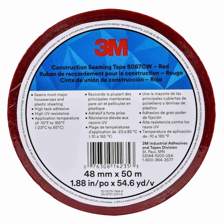 3M SealingTape, Red, 54-5/8ydL, 1-7/8inW, PK24 8087CW