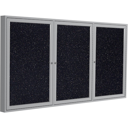 Ghent Enclosed Rubber Bulletin Board 48"x96", 3 Door PA34896TR-CF