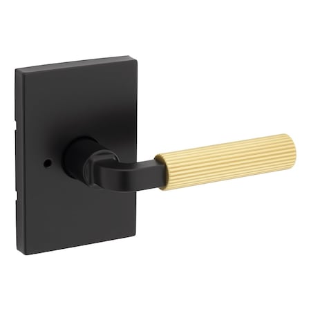 Kwikset Residential Door Levers Privacy Reversible Matte Black by Satin Brass 730MALRCT-514X4