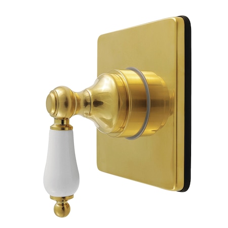 Kingston Brass Single-Handle Six-Way Diverter Valve with Square Trim Kit, Brushed Brass KS4047PL