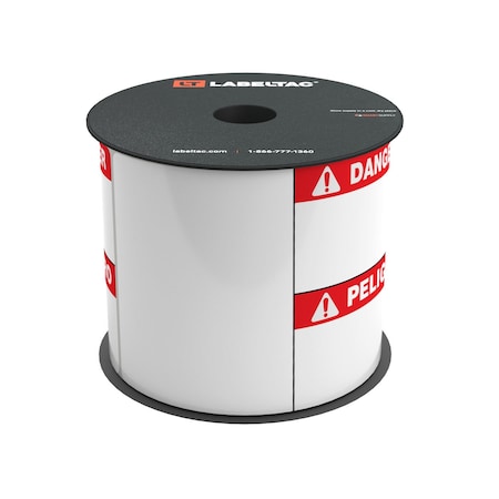 Labeltac Die-Cut Danger, Bilingual Spanish Supply 4in x 6in, 200 labels per roll LT46DANGB-ES