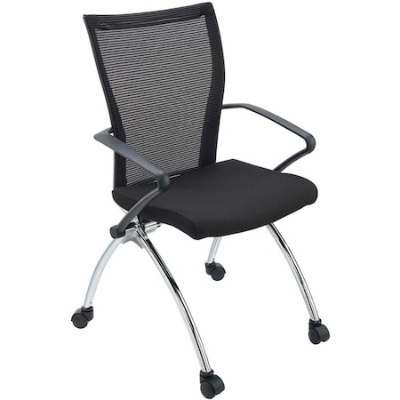 Mayline Training Chair Integrated Arms, 18-1/2" Height, Mesh, Black/Red TSH1BR