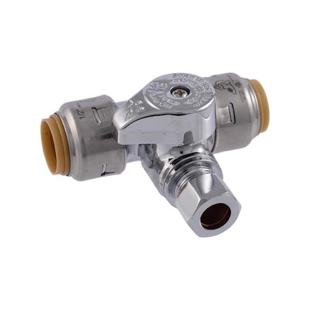 Sharkbite SharkBite 3/4 in. PTC X 1/4 in. Compression Brass Tee Stop UR24985A