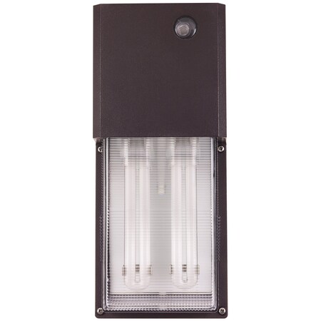 Sunlite 26W Fluorescent Photocontrol Bronze Powder Clear Polycarbonate Lens Wall Pack Fixture 04920-SU
