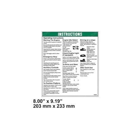 Genie REPLACEMENT DECAL, NOTICE OPER INSTRUCT 1000000