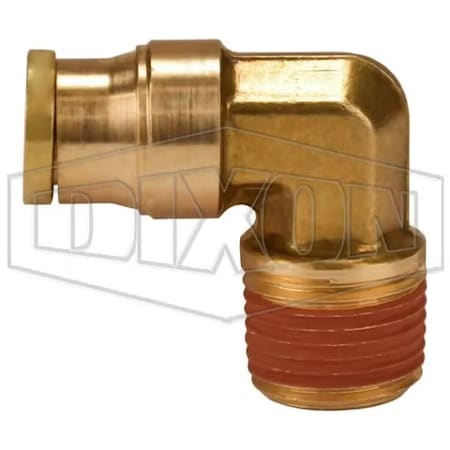Dixon Legris by  6912X 12 Push-In Run Tee, 3/8 x 3/8 in Nominal, MNPT x Tube, Brass, Domestic 6912X12